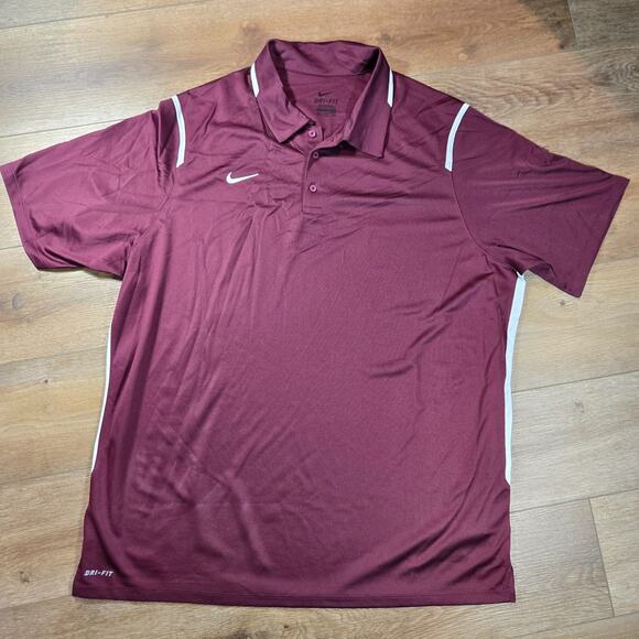 Nike Alabama Crimson Tide Polo Shirt Men’s 2XL Red Dri-Fit Performance Golf - Picture 1 of 7